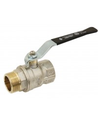 Brass ball valve - M/F - ''Normal series'' - Full bore - Flat black steel handle