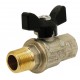Brass ball valve - M/F - Long threaded series- Full bore - Butterfly black handle