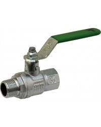 Brass ball valve - M / F - "Green series" - Flat steel handle