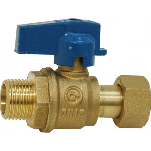 Ball valve for manifold - Male / Swivel nut - Blue handle