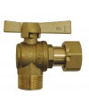 Brass ball valve - M / Swivel nut - Angle - For water meter