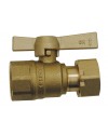 Brass ball valve - F / Swivel nut - Straight - For water meter