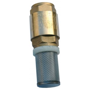 Monobloc foot valve - "Industrial series" - EUROPA ® - Stainless steel lift type check valve - Stainless steel strainer