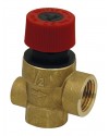 Non adjustable brass safety relief valve - Female / Female - With pressure gauge connection